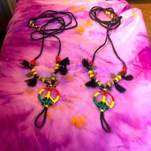 Handmade peace sign barefoot sandals